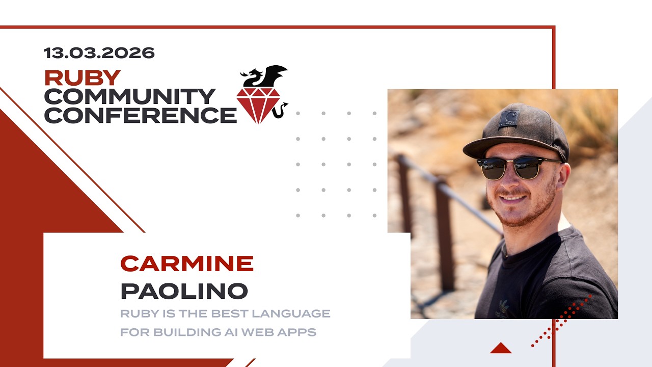 Carmine Paolino presenting Ruby Is the Best Language for Building AI Web Apps